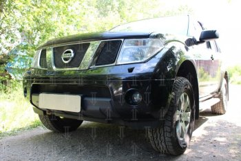 2 899 р. Защитная сетка в бампер (низ, ячейка 3х7 мм) Стрелка11 Стандарт Nissan Pathfinder R51 дорестайлинг (2004-2007) (Чёрная)  с доставкой в г. Кемерово. Увеличить фотографию 2