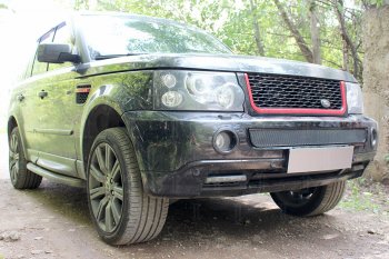 4 549 р. Защитная сетка в бампер (низ, ячейка 4х10 мм) Alfeco Премиум  Land Rover Range Rover Sport  1 L320 (2005-2009) дорестайлинг (Чёрная)  с доставкой в г. Кемерово. Увеличить фотографию 3