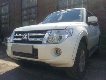 4 549 р. Защитная сетка в бампер (низ, ячейка 3х7 мм) Стрелка11 Премиум  Mitsubishi Pajero ( 4 V90,  4 V80) (2011-2015) 1-ый рестайлинг, 3 дв. 1-ый рестайлинг (Чёрная)  с доставкой в г. Кемерово. Увеличить фотографию 2