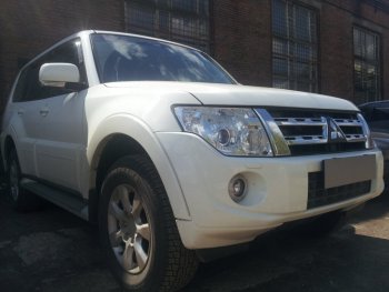 4 549 р. Защитная сетка в бампер (низ, ячейка 3х7 мм) Стрелка11 Премиум  Mitsubishi Pajero ( 4 V90,  4 V80) (2011-2015) 1-ый рестайлинг, 3 дв. 1-ый рестайлинг (Чёрная)  с доставкой в г. Кемерово. Увеличить фотографию 3