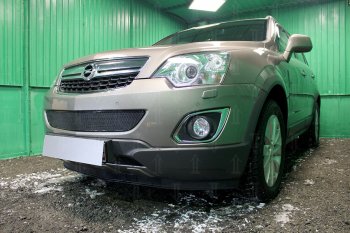 3 899 р. Защитная сетка в бампер (середина, ячейка 4х10 мм) Стрелка11 Премиум Opel Antara рестайлинг (2010-2015) (Чёрная)  с доставкой в г. Кемерово. Увеличить фотографию 2