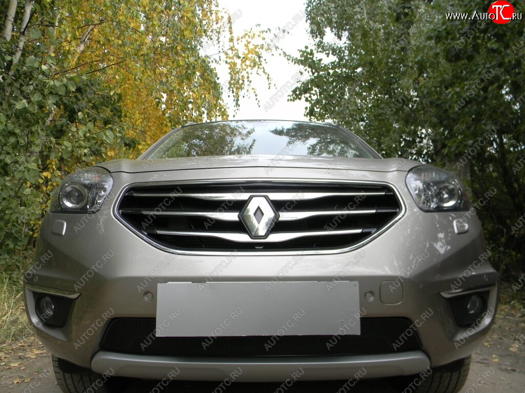 4 299 р. Защитная сетка в бампер (низ, ячейка 4х10 мм) Стрелка11 Премиум Renault Koleos 1 Phase 2 (2011-2013) (Чёрная)  с доставкой в г. Кемерово