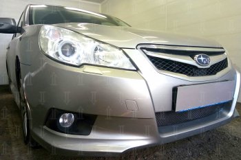 4 099 р. Защитная сетка в бампер (низ, ячейка 4х10 мм) Стрелка11 Премиум Subaru Legacy BM/B14 дорестайлинг седан (2009-2013) (Чёрная)  с доставкой в г. Кемерово. Увеличить фотографию 2