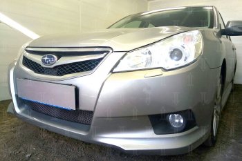 4 099 р. Защитная сетка в бампер (низ, ячейка 4х10 мм) Стрелка11 Премиум Subaru Legacy BM/B14 дорестайлинг седан (2009-2013) (Чёрная)  с доставкой в г. Кемерово. Увеличить фотографию 4