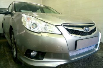 4 299 р. Защитная сетка в бампер (низ, ячейка 4х10 мм) Стрелка11 Премиум  Subaru Legacy  BM/B14 (2009-2013) дорестайлинг седан (Хром)  с доставкой в г. Кемерово. Увеличить фотографию 3