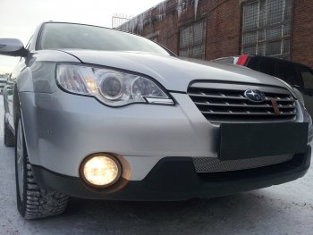 4 299 р. Защитная сетка в бампер (низ, ячейка 4х10 мм) Стрелка11 Премиум  Subaru Outback  BP (2006-2009) рестайлинг универсал (Хром)  с доставкой в г. Кемерово. Увеличить фотографию 2