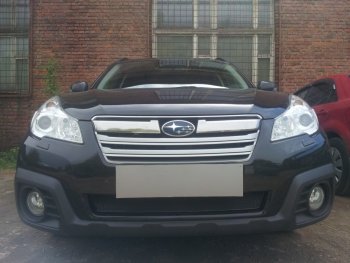 4 299 р. Защитная сетка в бампер (низ, ячейка 4х10 мм) Стрелка11 Премиум  Subaru Outback  BR, (2012-2015) B14)  рестайлинг универсал (Чёрная)  с доставкой в г. Кемерово. Увеличить фотографию 2