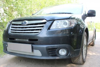 4 099 р. Защитная сетка в бампер (низ, ячейка 4х10 мм) Стрелка11 Премиум  Subaru Tribeca (2008-2014) (Хром)  с доставкой в г. Кемерово. Увеличить фотографию 2