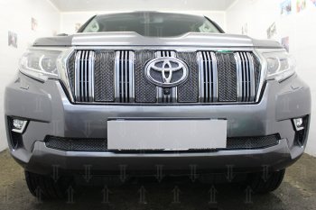 Защитная сетка в бампер (верх, ячейка 4х10 мм) Стрелка11 Премиум Toyota Land Cruiser Prado J150 3-ий рестайлинг (2020-2025) ()