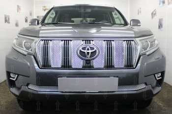 Защитная сетка в бампер (верх, ячейка 4х10 мм) Стрелка11 Премиум Toyota Land Cruiser Prado J150 3-ий рестайлинг (2020-2025) ()