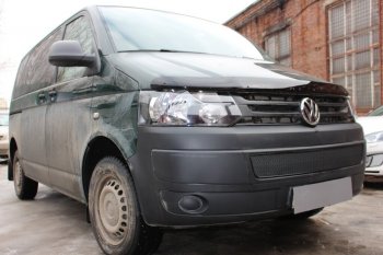 4 299 р. Защитная сетка в бампер (низ, ячейка 4х10 мм) Стрелка11 Премиум  Volkswagen Caravelle  T5 - Transporter  T5 (Чёрная)  с доставкой в г. Кемерово. Увеличить фотографию 2