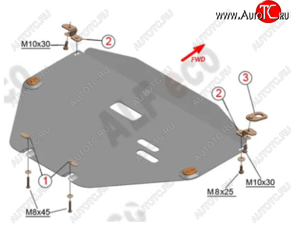 10 199 р. Защита картера двигателя и КПП Alfeco  Honda CR-V  RW,RT (2016-2022) дорестайлинг, рестайлинг (Алюминий 3 мм)  с доставкой в г. Кемерово