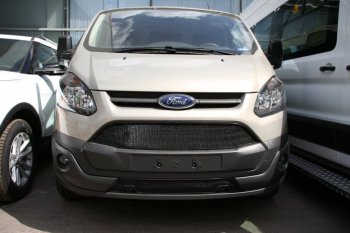 5 999 р. Сетка на бампер внешняя для FORD Tourneo Custom 2014-2017, 2 шт., черн., 15 мм, для автомобилей с передним парктроником  Форд Турнео коннект Arbori 01-170814-151  с доставкой в г. Кемерово. Увеличить фотографию 1