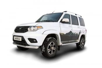 20 399 р. Защита переднего бампера d76 Arbori нерж. сталь для UAZ PATRIOT 2014-нв  Патриот Arbori afzdaup1402  с доставкой в г. Кемерово. Увеличить фотографию 1