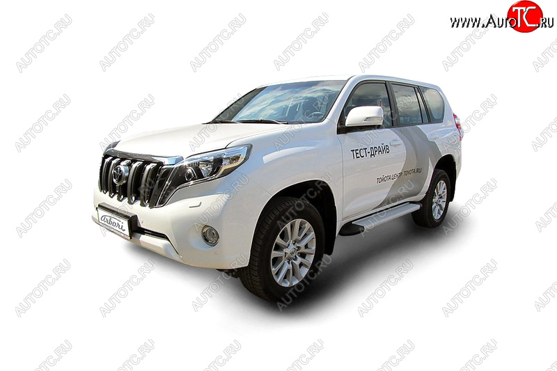 21 999 р. Комплект алюминиевых порогов Arbori Optima Silver 1600 для TOYOTA Land Cruiser Prado 2014-2017  Тойота Ленд крузер прадо Arbori afzdaaltop1402  с доставкой в г. Кемерово