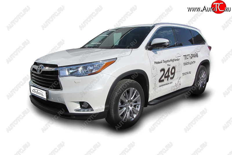 23 999 р. Комплект алюминиевых порогов Arbori Optima Black 1800 для TOYOTA Highlander 2014-2016  Тойота Хайлендер Arbori afzdaalthi1401  с доставкой в г. Кемерово