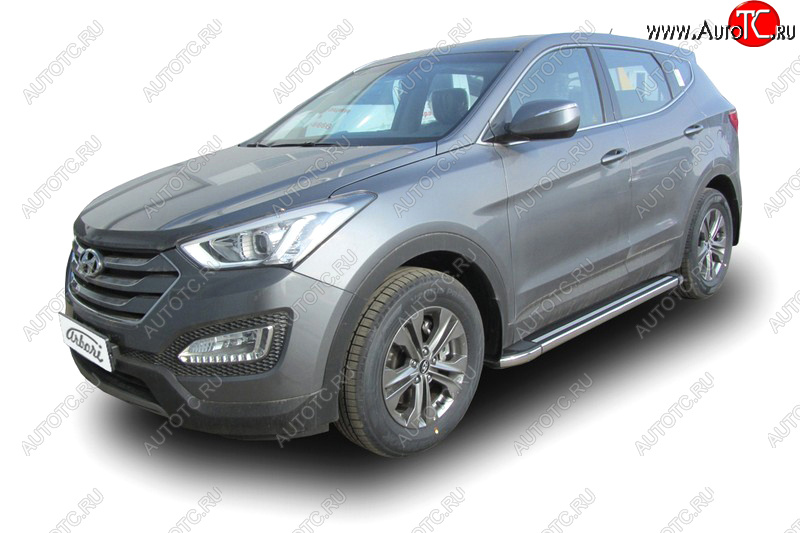 19 349 р. Комплект алюминиевых порогов Arbori Luxe Black 1800 для HYUNDAI Santa Fe 2012-2016  Хендай Санта Фе Arbori afzdaalhsft1203  с доставкой в г. Кемерово