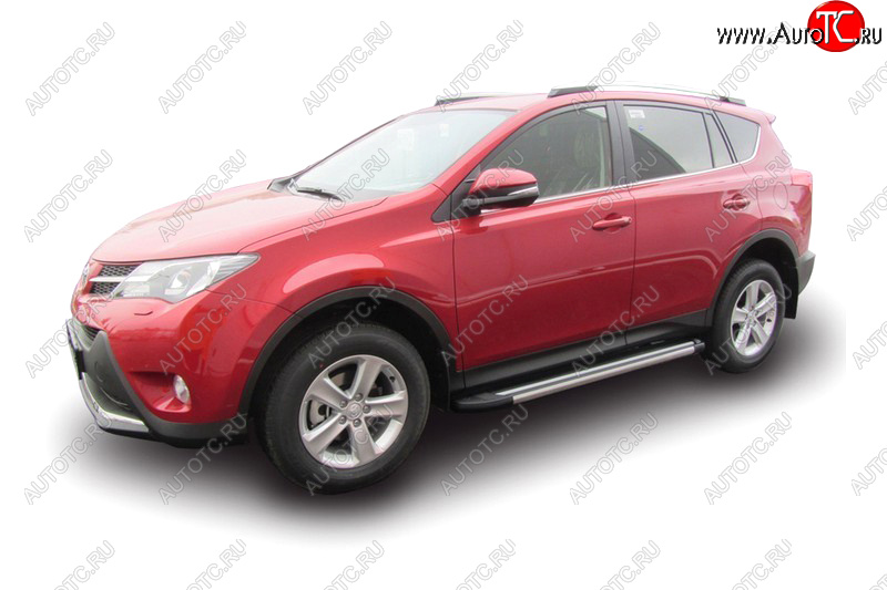 25 999 р. Комплект алюминиевых порогов Arbori Luxe Black 1700 для TOYOTA RAV4 2013-2015  Тойота Рав 4 Arbori afzdaaltr41303  с доставкой в г. Кемерово