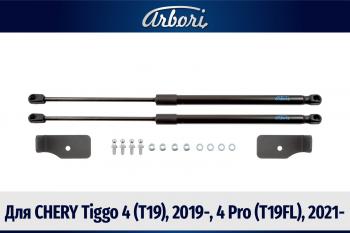 3 499 р. Упоры капота для CHERY Tiggo 4 (T19), 2019-, 4 Pro (T19FL), 2021-, к-т 2 шт  Черри Тигго 4 Arbori arbori.hd.017101  с доставкой в г. Кемерово. Увеличить фотографию 1