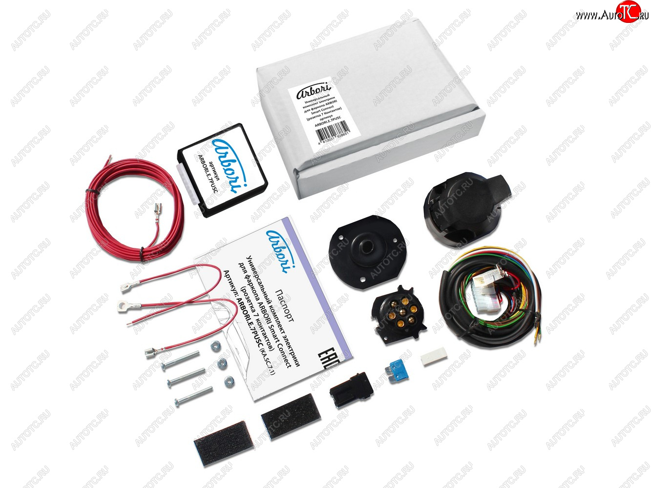2 999 р. Универсальный комплект электрооборудования ARBORI для ТСУ Smart Connect (7 PIN) с блоком согласования Arbori arbori.e.7pusc  с доставкой в г. Кемерово