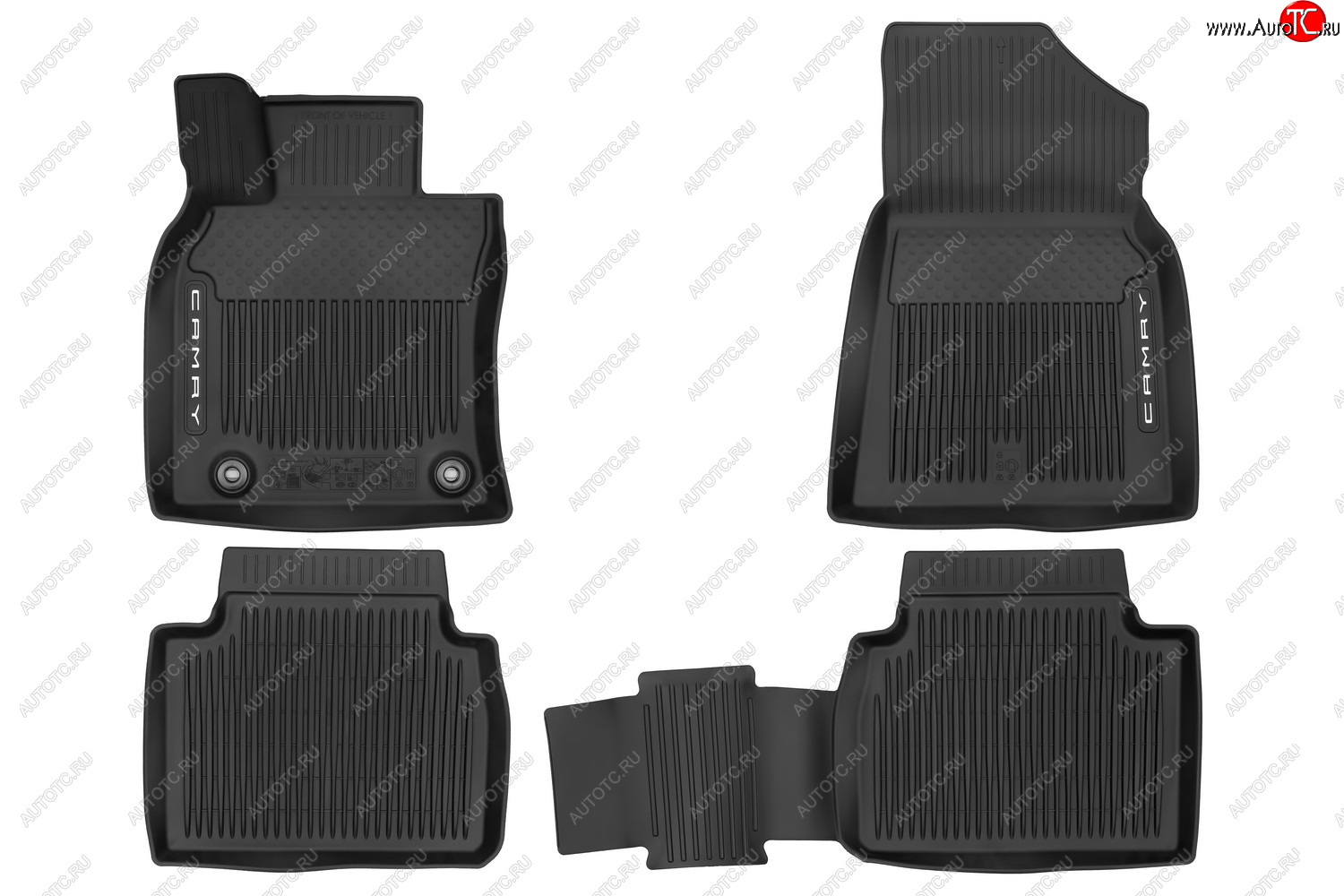 2 499 р. Всесезонные ковры в салонAll Weather Floor Mats TOYOTA Camry 2017-2021, 2021-, чёрн., 4 шт.  Тойота Камри TOYOTA pw21006003  с доставкой в г. Кемерово