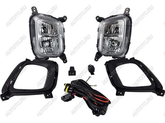 5 849 р. Комплект противотуманных фар (проводка, решетка, кнопка, пр-во Китай) BODYPARTS KIA Sorento XM рестайлинг (2012-2015)  с доставкой в г. Кемерово