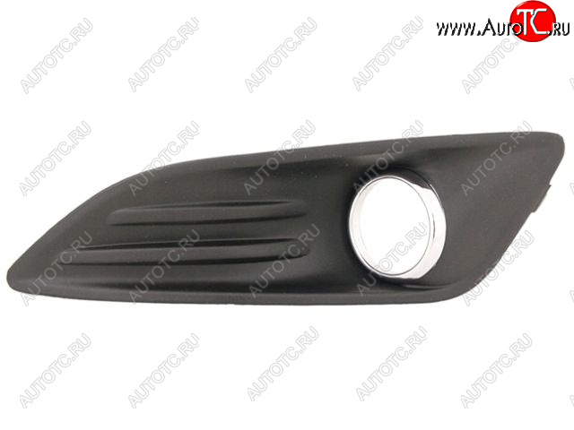 479 р. Левая вставка переднего бампера (с отверстием под ПТФ, пр-во Китай) BODYPARTS  Ford Fiesta  6 (2012-2019) хэтчбэк 5 дв. рестайлинг (молдинг хром)  с доставкой в г. Кемерово