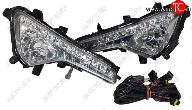 7 249 р. Комплект противотуманных фар (проводка, решетка, кнопка, пр-во Китай) BODYPARTS  KIA Sportage  3 SL (2010-2014) дорестайлинг  с доставкой в г. Кемерово