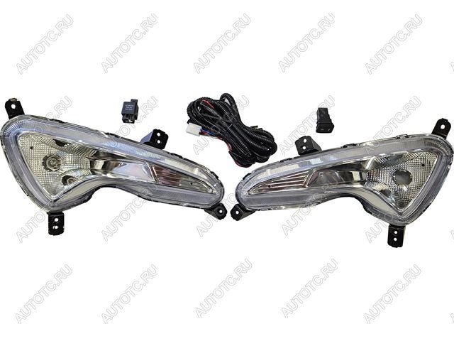4 649 р. Комплект противотуманных фар (проводка, кнопка, пр-во Китай) BODYPARTS Hyundai Solaris RBr седан рестайлинг (2014-2017)  с доставкой в г. Кемерово