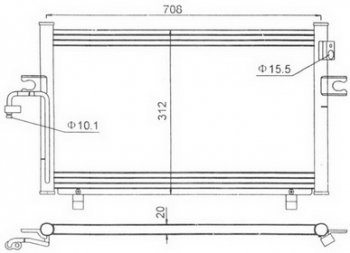 3 899 р. P11 (СМ ФОТО!! 735x331mm) КОНДЕНСАТОР КОНДИЦ (см.каталог) BODYPARTS nnp1197-931  с доставкой в г. Кемерово. Увеличить фотографию 1