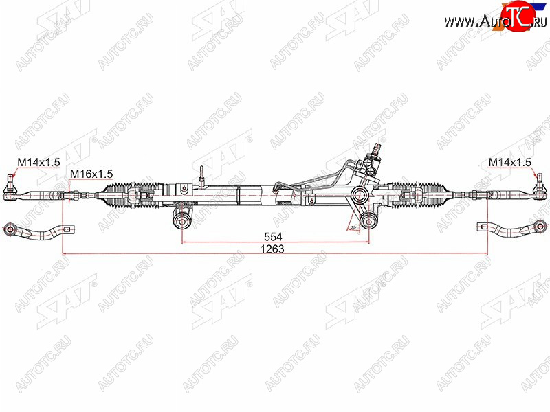 15 699 р. Рейка рулевая LHD SAT  Toyota Fortuner ( AN50/AN60,  AN160) - Hilux  AN120  с доставкой в г. Кемерово