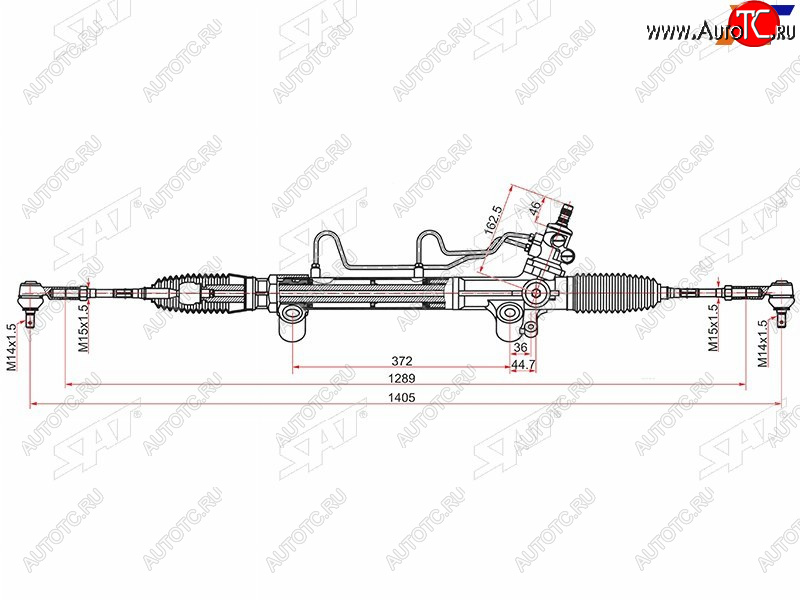 13 999 р. Рейка рулевая LHD SAT Toyota Fortuner AN50/AN60 2-ой рестайлинг (2011-2015)  с доставкой в г. Кемерово