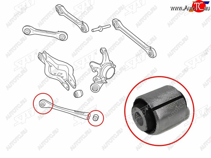 629 р. Сайлентблок BMW 1-Series 11-19  3-Series 11-19  2-Series 14-  3-Series Gran Turismo 13-20 SAT ST-33326792525B  с доставкой в г. Кемерово