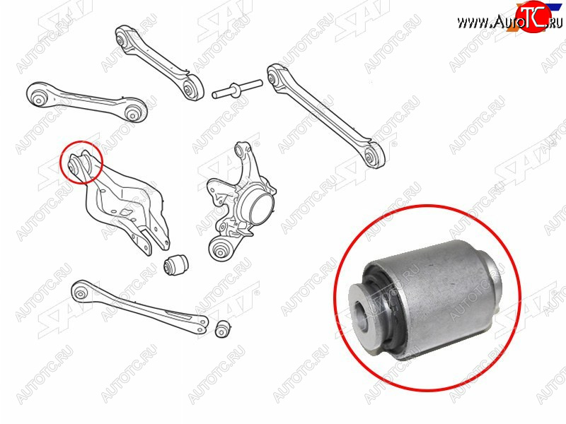 1 199 р. Сайлентблок BMW 1-Series 11-19  3-Series 11-19  2-Series 14-  3-Series Gran Turismo 13-20 SAT ST-33326867540B  с доставкой в г. Кемерово