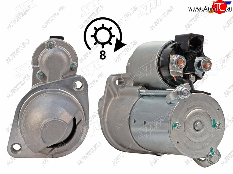 5 599 р. Стартер (1.2 kW/ Z-8) SAT  Hyundai Genesis  BH (2008-2012), Hyundai Sonata ( NF,  YF) (2004-2014), Hyundai Starex/Grand Starex/H1  TQ (2007-2013), KIA Cerato ( 2 TD,  3 YD) (2008-2016), KIA Optima ( 3 TF,  4 JF,  JF) (2010-2020)  с доставкой в г. Кемерово