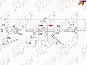 Трос ручника RH 2WD SAT Nissan Wingroad 2 Y11 дорестайлинг универсал (1999-2001) (-Antiskid)