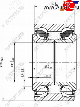 1 189 р. Подшипник передней ступицы NISSAN MARCHMICRACUBE 90-02 SAT ST-40210-41B00  с доставкой в г. Кемерово