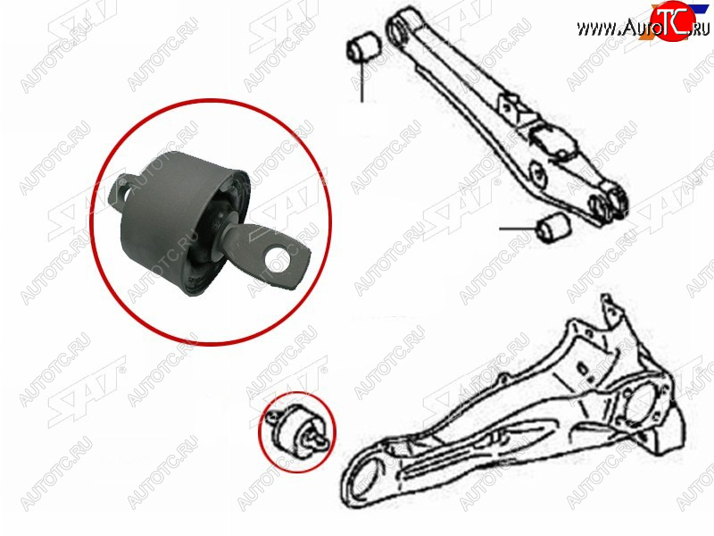919 р. Сайлентблок Mitsubishi ASX 10-  Lancer 07-17  Outlander 05-22  Citroen C4 Aircross 12-16  C-Cros SAT ST-4120A125  с доставкой в г. Кемерово