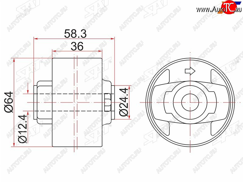 529 р. Сайлентблок Toyota Corolla (E150) 06-13  RAV4 (XA30) 05-13  Lexus NX 14-17  Toyota Auris 06-12  SAT ST-41651-42120  с доставкой в г. Кемерово