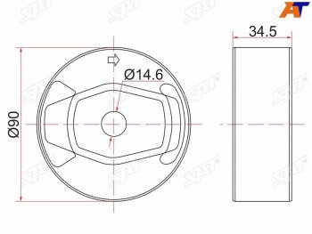 599 р. Опора дифференциала RR TOYOTA AURISBLADERUMIONMARK X ZIORAV4 4WD 05- SAT ST-41651-42130  с доставкой в г. Кемерово. Увеличить фотографию 2