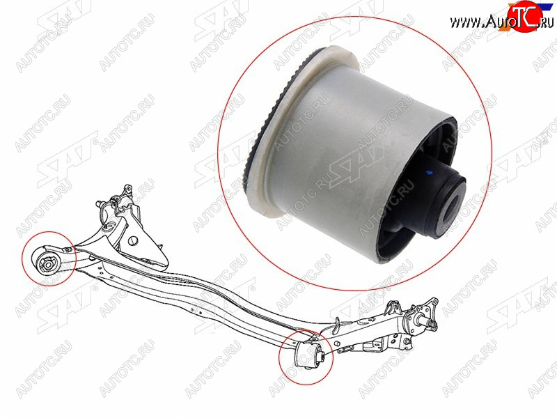 1 099 р. Сайлентблок Honda Civic 05-19  Fit 07-13  HR-V 15-18  Insight 08-14 SAT ST-42100-SMG-E06B  с доставкой в г. Кемерово