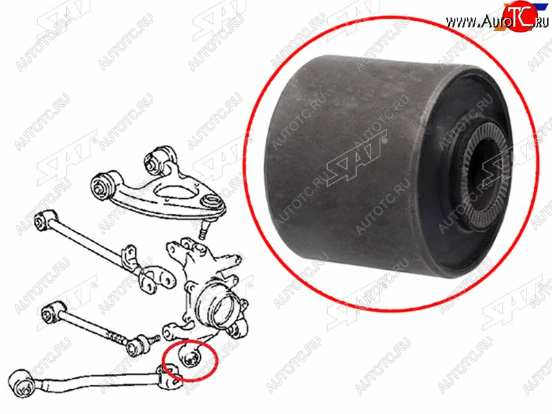 228 р. Сайлентблок Toyota Crown 03-12  Lexus GS 05-12  Toyota Crown Majesta 04-09  Mark X 04-09 SAT ST-42305-30090-U  с доставкой в г. Кемерово