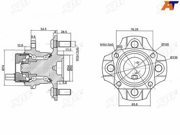 2 979 р. Ступичный узел задн. TOYOTA COROLLAFIELDERRUNXALLEX 2WD 00- SAT ST-42450-12051  с доставкой в г. Кемерово. Увеличить фотографию 1