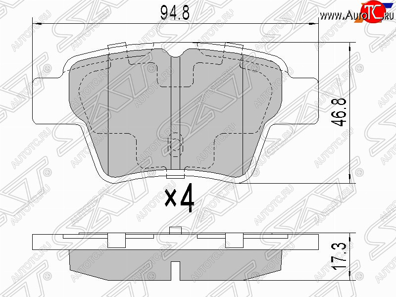 859 р. Задние тормозные колодки SAT  Geely Emgrand EC7 (2009-2016) седан дорестайлинг, хэтчбек  с доставкой в г. Кемерово