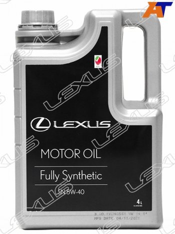 2 799 р. Масло моторное LEXUS (пластиковая канистра) 5W-40 SN 4Л (Синтетика) ОАЭ LEXUS 08880-83717  с доставкой в г. Кемерово. Увеличить фотографию 1