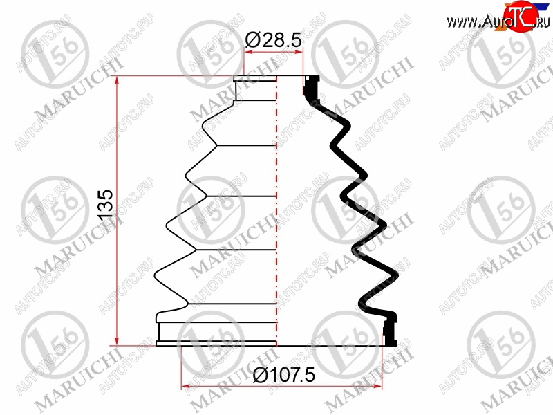 1 099 р. Пыльник ШРУСа наружный TOYOTA LAND CRUISER 100 ##J101 98-07 MARUICHI 02-145  с доставкой в г. Кемерово