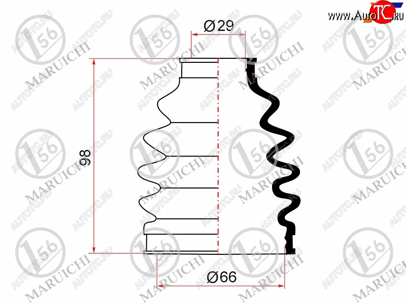 679 р. Пыльник ШРУСа наружный RR TOYOTA MARK 2MARK 2 BLIT GX11#JZX11#VEROSSA GX11#JZX110 1JZFSE MARUICHI 02-156  с доставкой в г. Кемерово