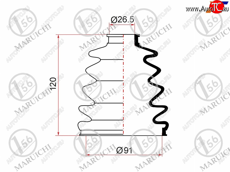 1 169 р. Пыльник ШРУСа наружный MITSUBISHI PAJERO V6070# 99-06 MARUICHI 02-162  с доставкой в г. Кемерово