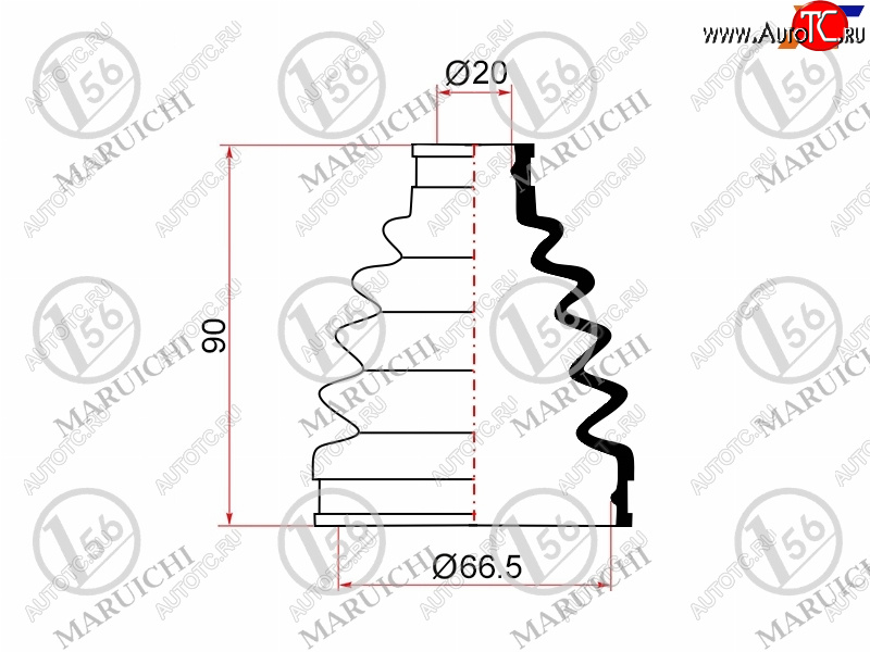 619 р. Пыльник ШРУСа наружный TOYOTA PASSO KGC1# QNC10 1KRFEMITSUBISHI PAJERO MINI H58A H53 58A MARUICHI 02-167  с доставкой в г. Кемерово