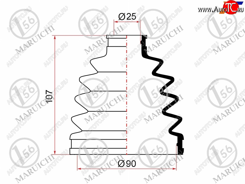 639 р. Пыльник ШРУСа наружный TOYOTA CAMRY ACV4# 06-09RAV4 ACA2# 2AZFE 03-05IPSUM ACM2# 01-09HONDA ACCOR MARUICHI 02-164  с доставкой в г. Кемерово